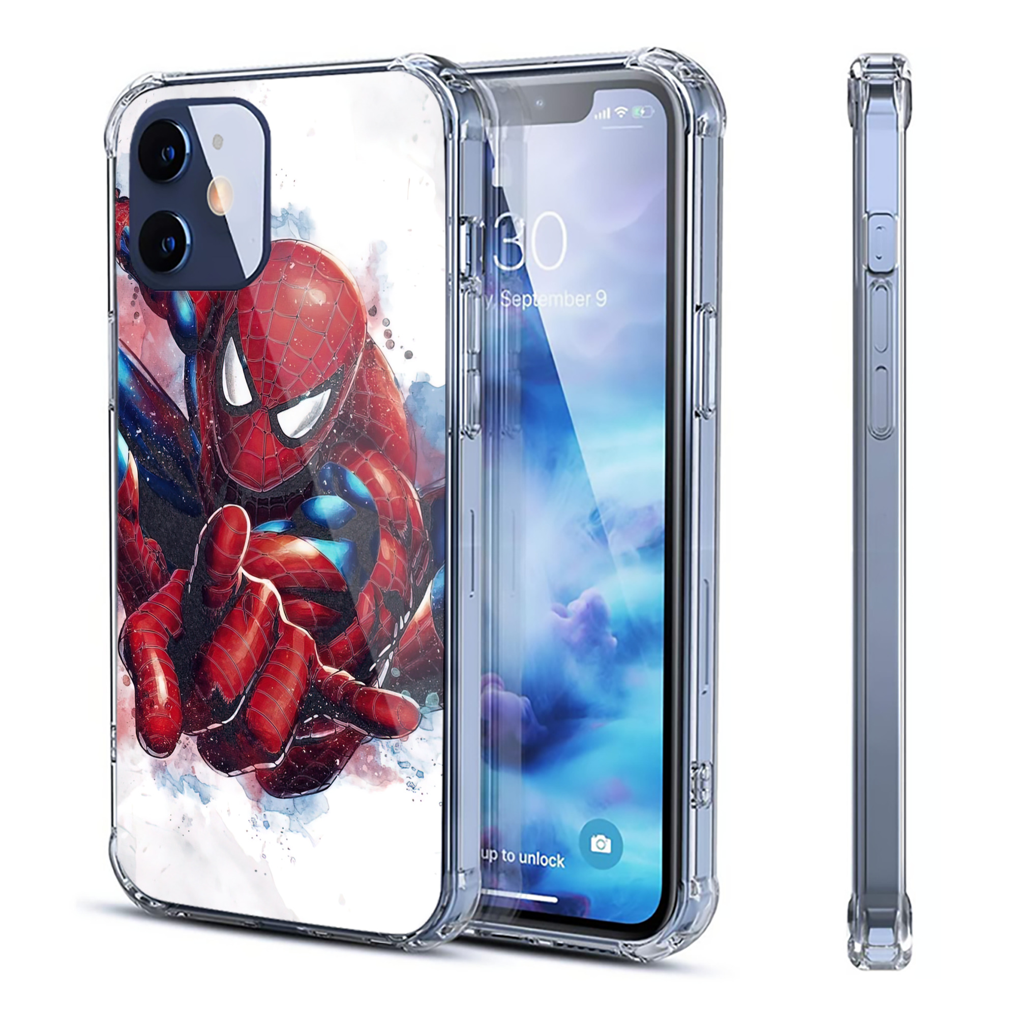 （画像用） Spider Man スパイダーマン 【iPhone 12シリーズ対応】透明スマホケース（クリアソフトケース）